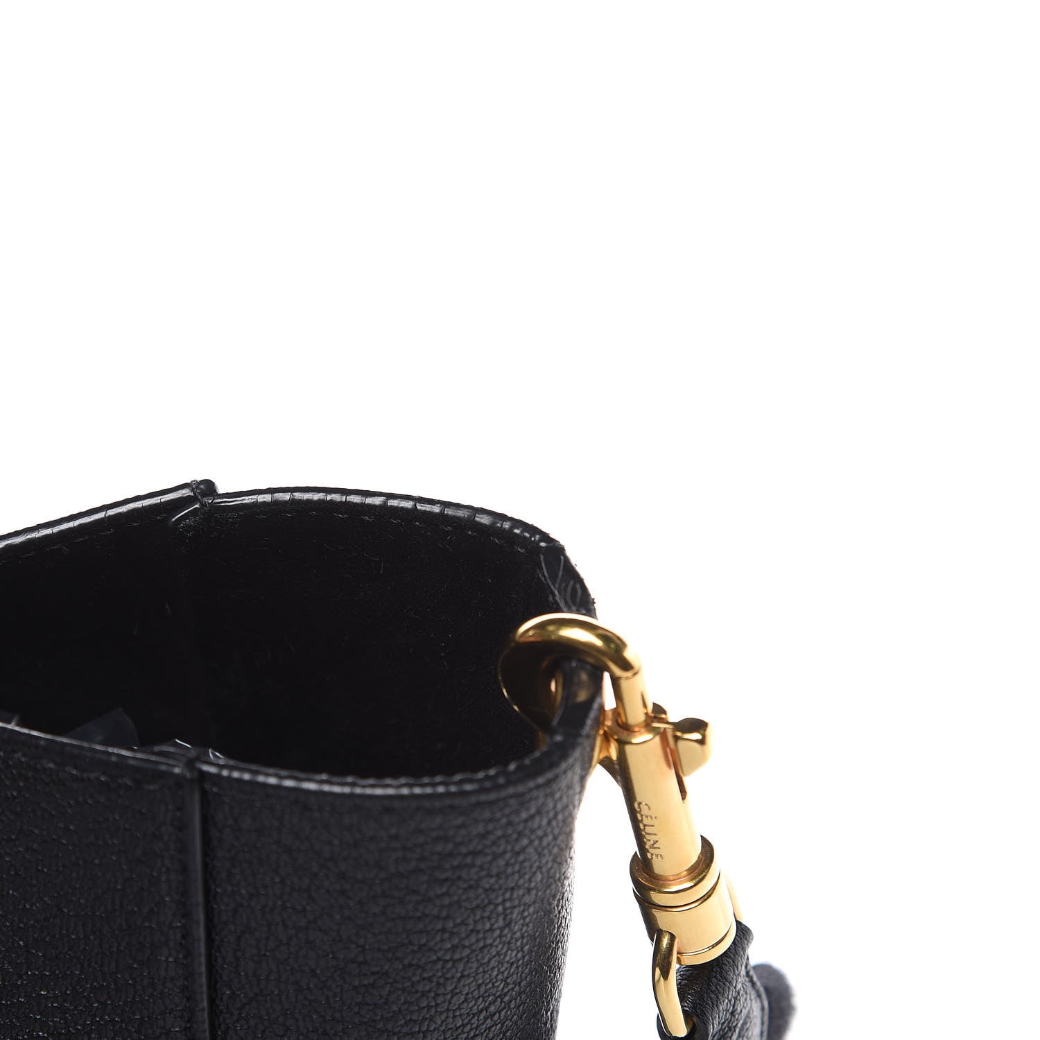 Celine Soft Grained Calfskin Small Sangle Bucket Bag Black 11 of 12