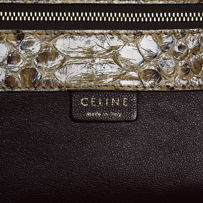 Celine Python Suede Vertical Bi-Cabas Khaki 7 of 11