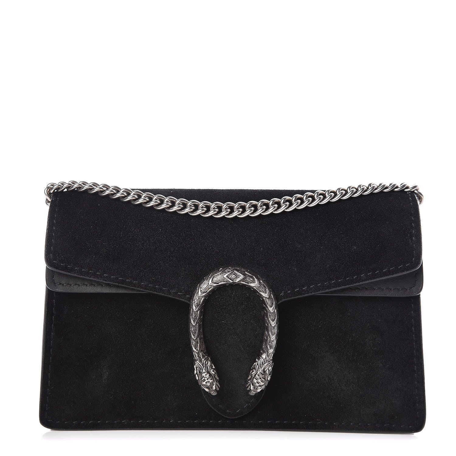 Gucci Suede Super Mini Dionysus Shoulder Bag Black 1 of 9