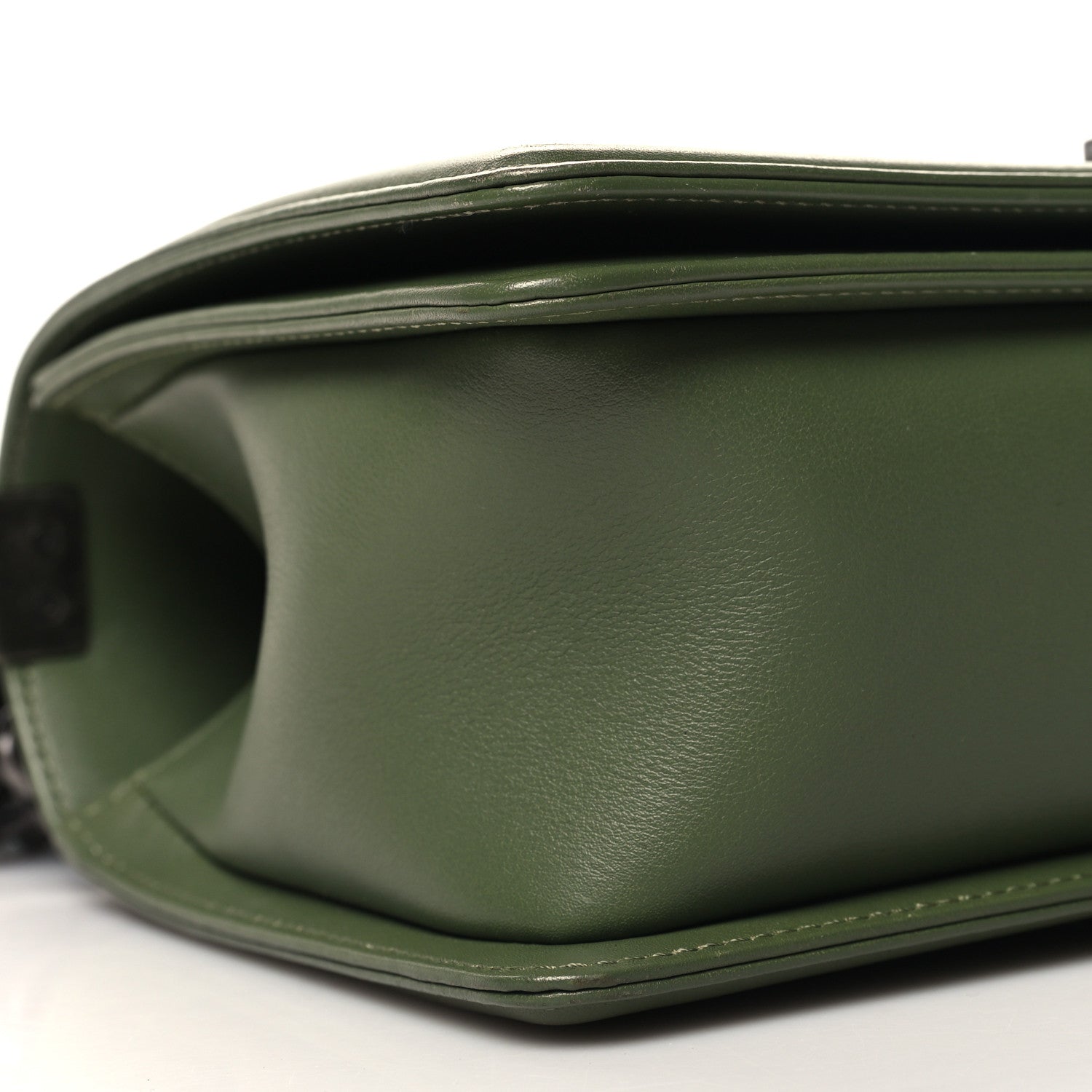 Chanel Calfskin Chevron Quilted Medium Boy Flap Dark Green 9 of 10