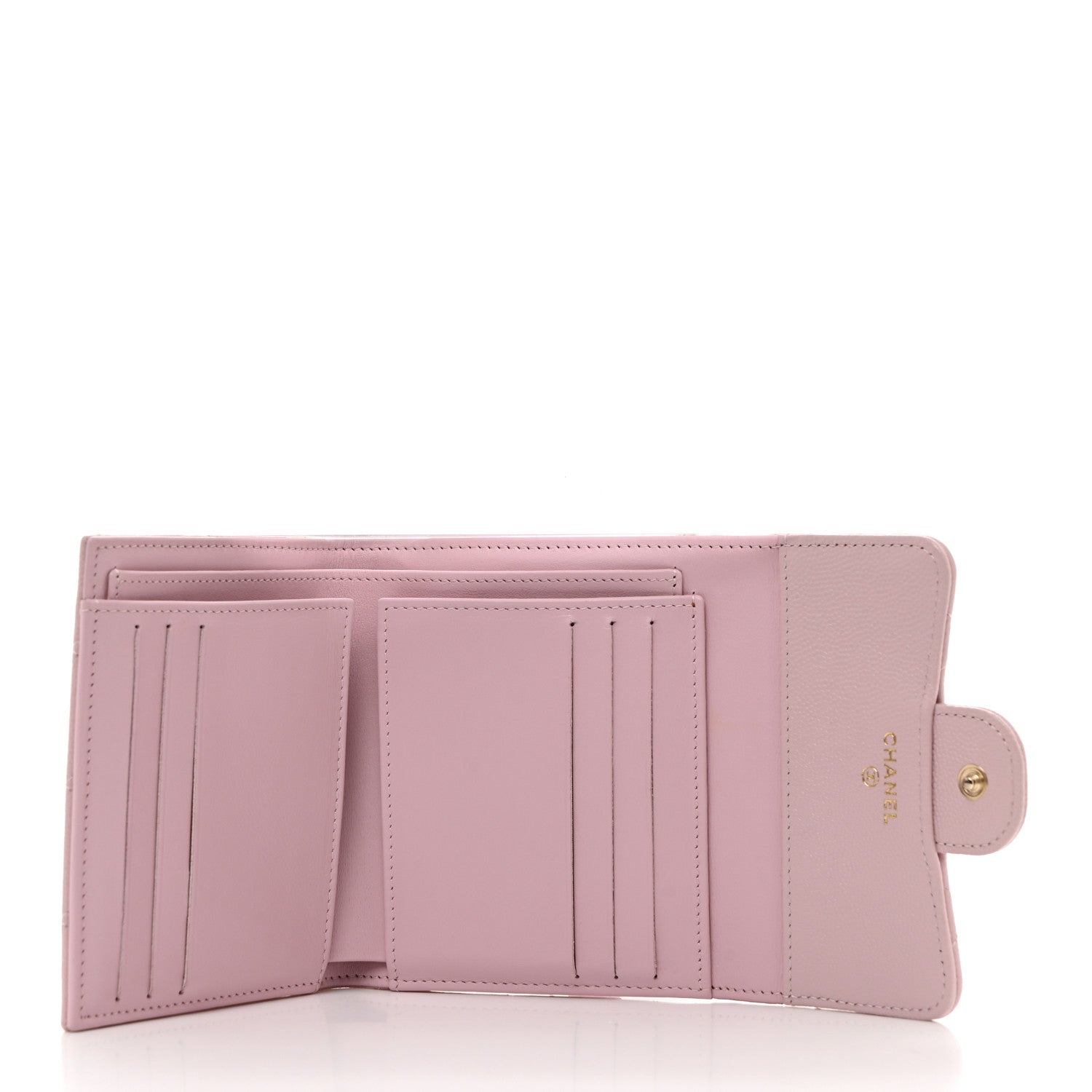 Chanel Caviar Quilted Compact Flap Wallet Light Pink 5 of 8