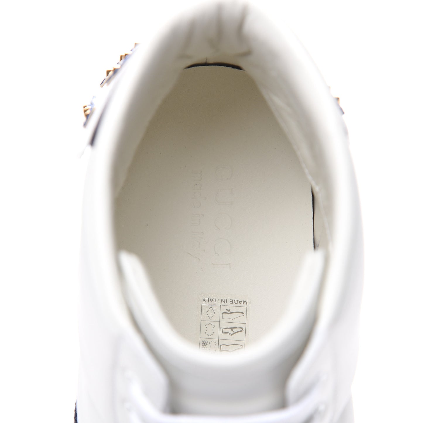 Calfskin Ayers Embroidered Web Mens Ace Removable Patches High Top Sneakers 13 White