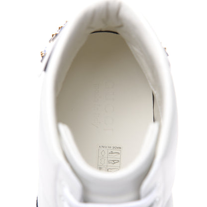Gucci Calfskin Ayers Embroidered Web Mens Ace Removable Patches High Top Sneakers 13 White 10 of 12