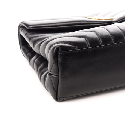 Saint Laurent Calfskin Y Quilted Monogram Medium Loulou Chain Satchel Black 8 of 9