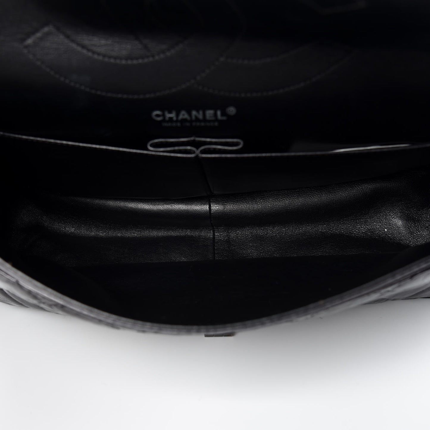 Glazed Aged Calfskin Quilted 2.55 Reissue 227 Flap So Black
