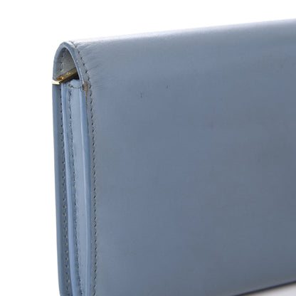 Saint Laurent Calfskin Classic Large Marquage Flap Wallet Blue 9 of 10