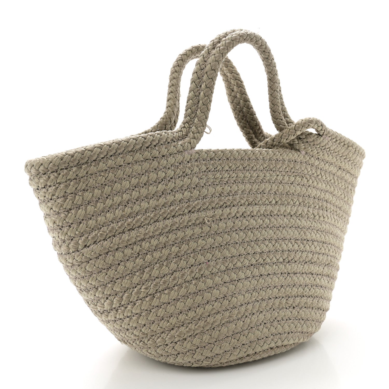 Balenciaga Nylon Lambskin Woven Small Ibiza Basket Kaki 3 of 13