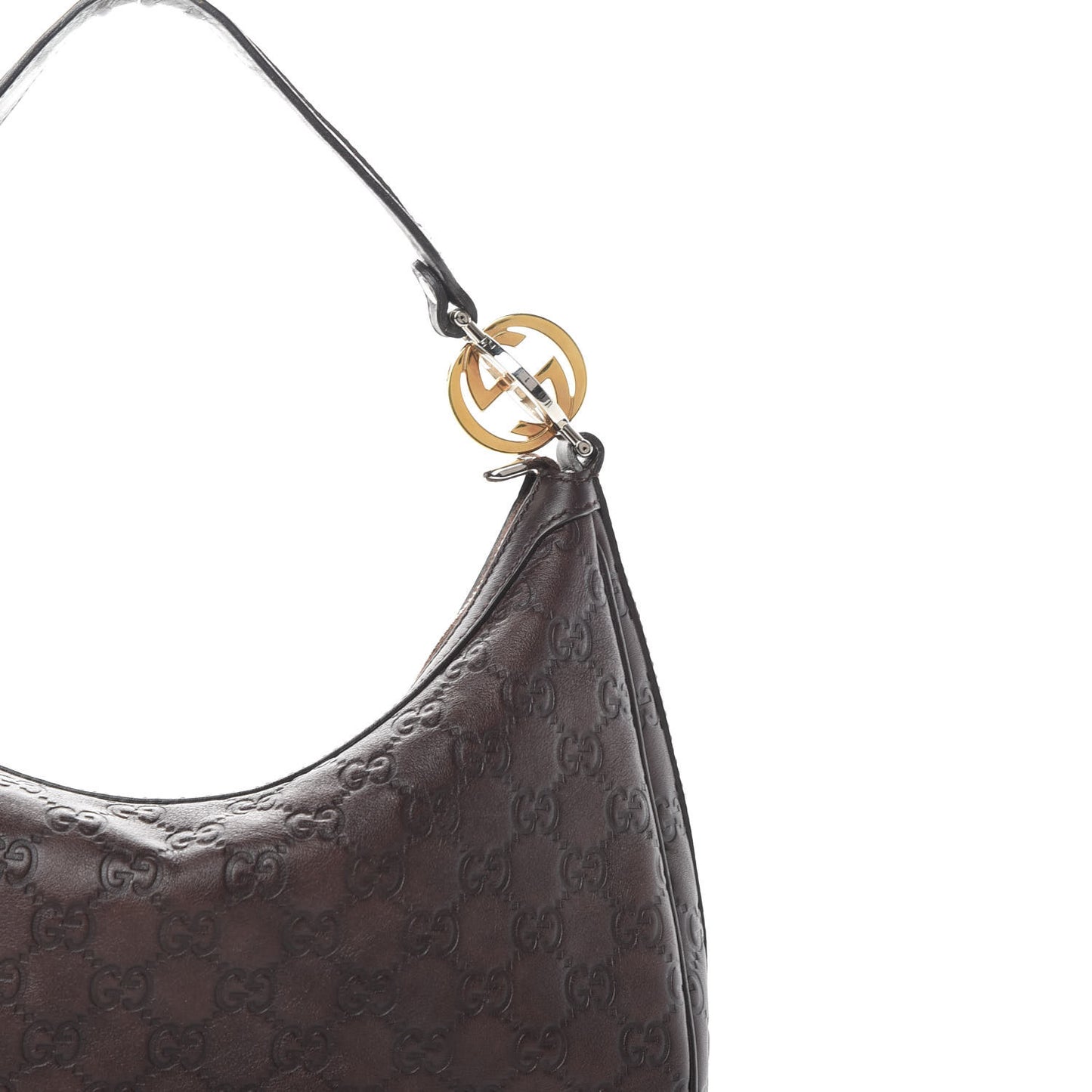 Guccissima Medium GG Twins Hobo Dark Brown