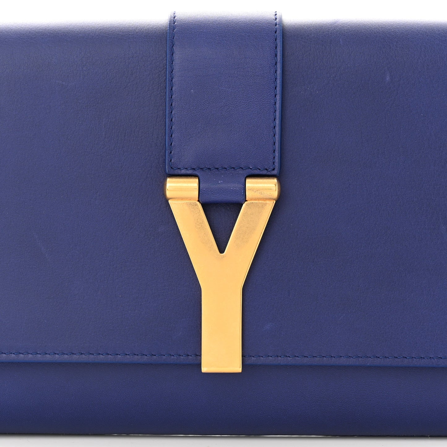 Calfskin Classic Y Ligne Clutch Royal Blue