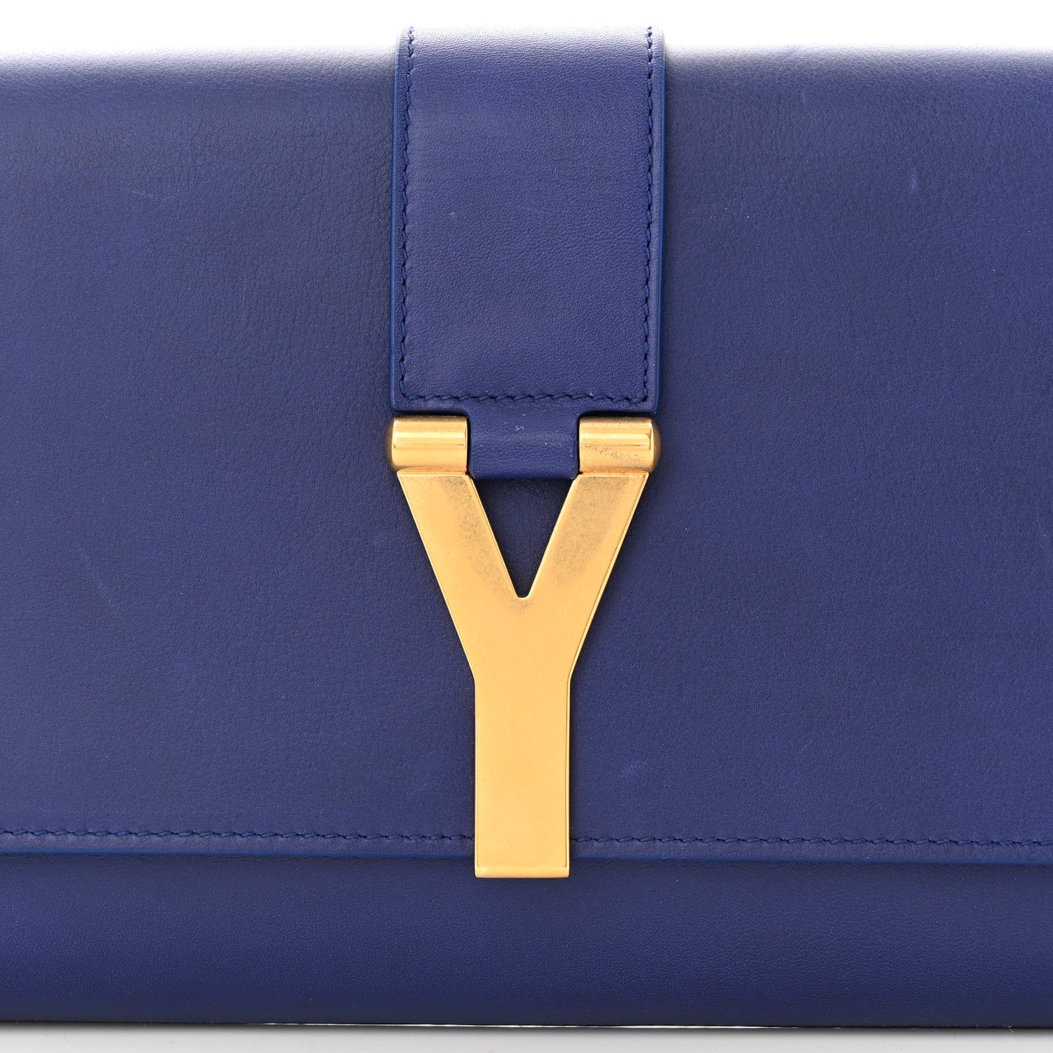 Saint Laurent Calfskin Classic Y Ligne Clutch Royal Blue 8 of 11