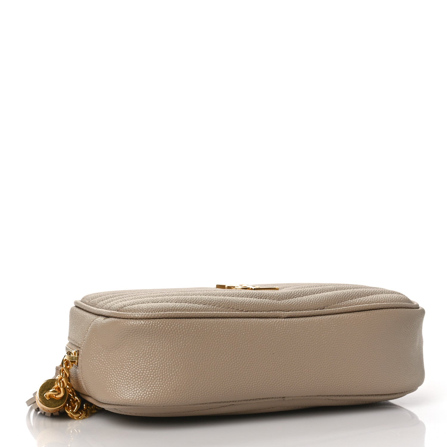 Saint Laurent Grain De Poudre Matelasse Monogram Mini Lou Camera Bag Dark Beige 4 of 10