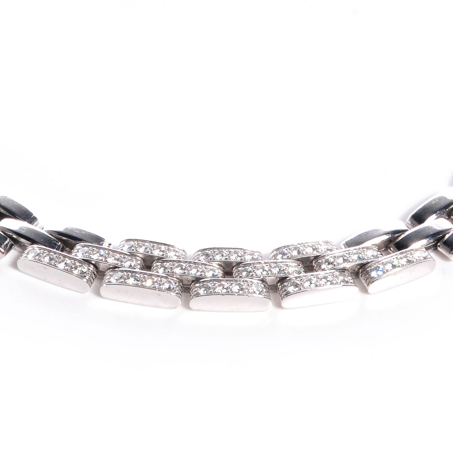 18k White Gold Diamond Panthere Maillon Necklace