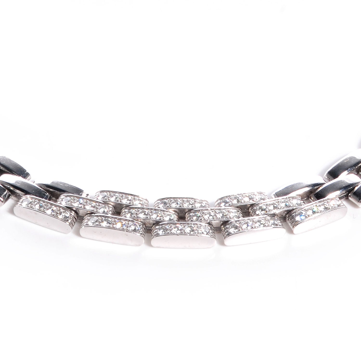Cartier 18k White Gold Diamond Panthere Maillon Necklace 3 of 5