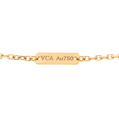 Van Cleef & Arpels 18K Yellow Gold Tiger Eye Vintage Alhambra Pendant Necklace 5 of 6