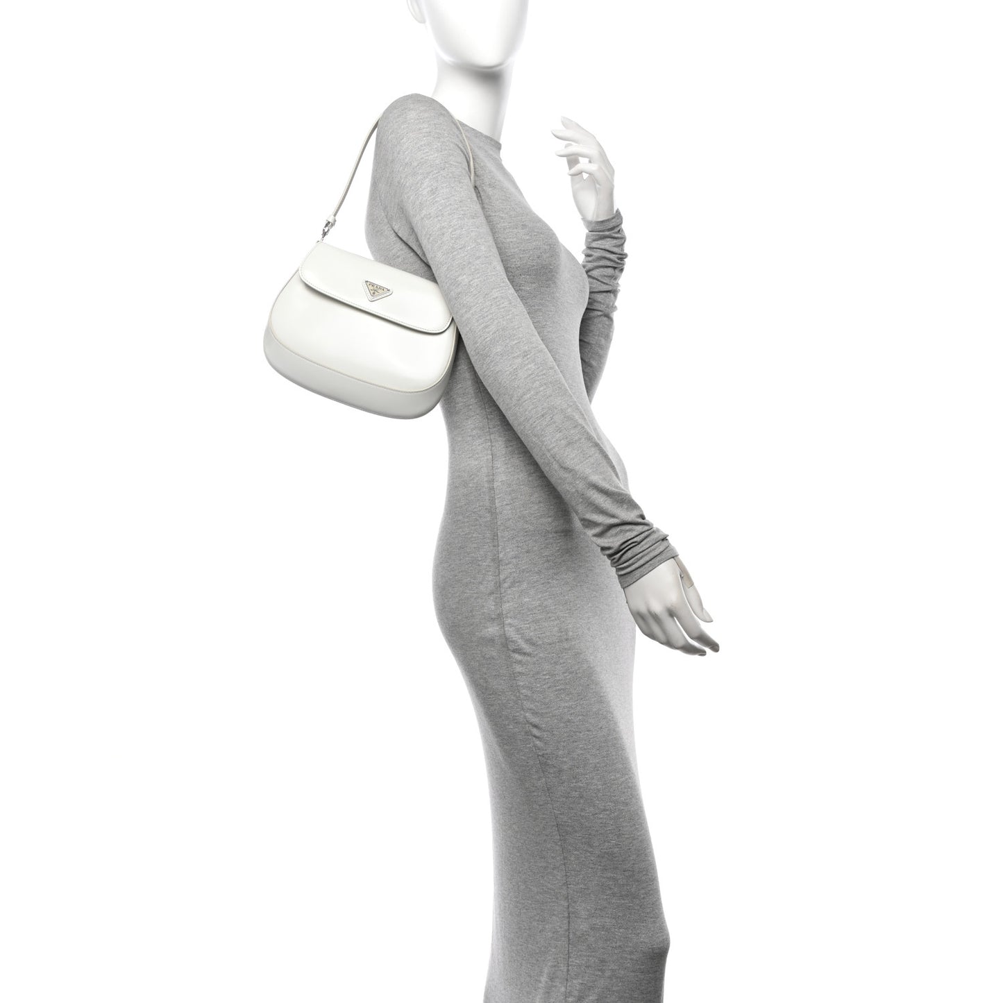 Spazzolato Cleo Flap Shoulder Bag White