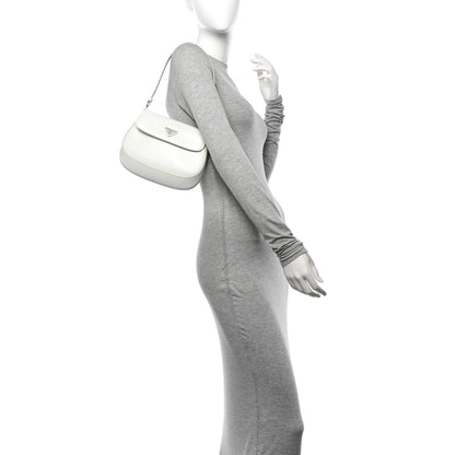 Prada Spazzolato Cleo Flap Shoulder Bag White 2 of 10