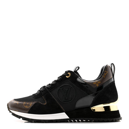 Louis Vuitton Suede Monogram Run Away Sneakers 37 Black 1 of 9
