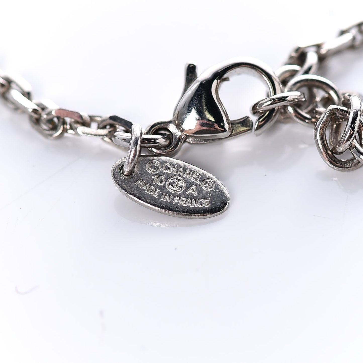 Crystal Resin Bow CC Pendant Necklace Black