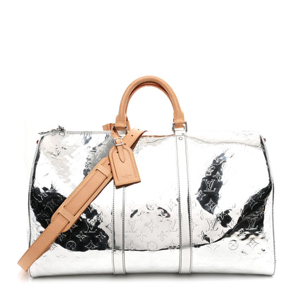 Louis Vuitton Monogram Mirror Keepall Bandouliere 50 Silver 1 of 8