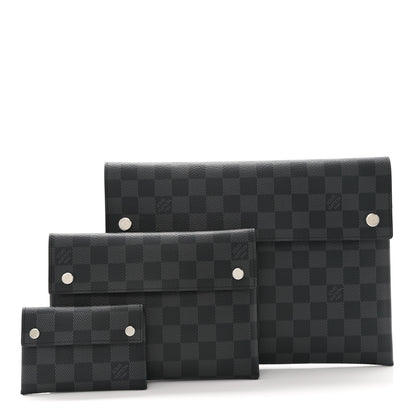 Louis Vuitton Damier Graphite Alpha Triple Pochette 1 of 12
