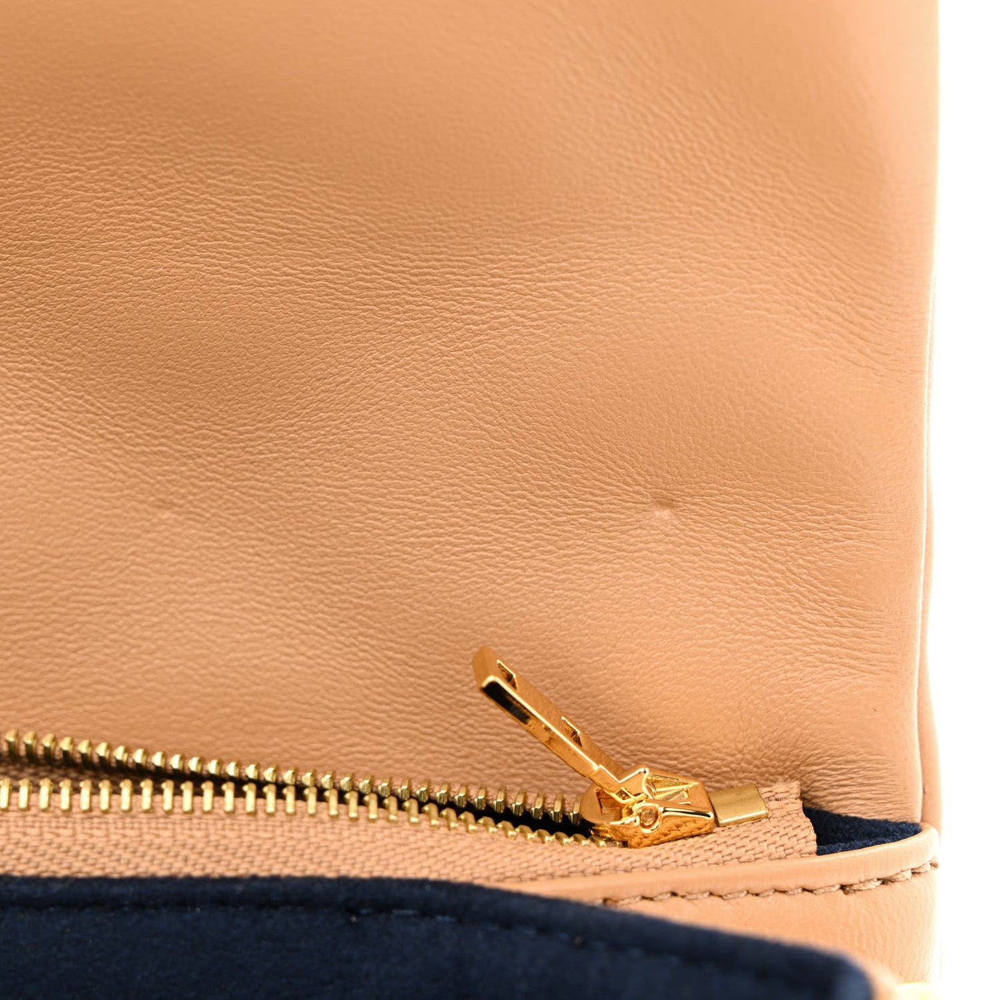 Lambskin Embossed Monogram Pochette Coussin Camel