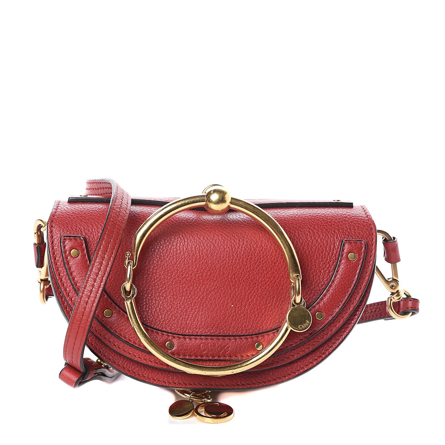 Chloe Calfskin Small Nile Bracelet Minaudiere Bag Dahlia Red 1 of 8