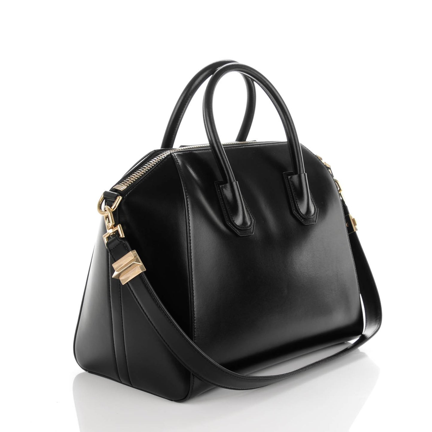 Shiny Lord Calfskin Medium Antigona Black