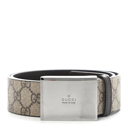 Gucci GG Supreme Monogram Plaque Belt 85 34 Dark Brown 1 of 5