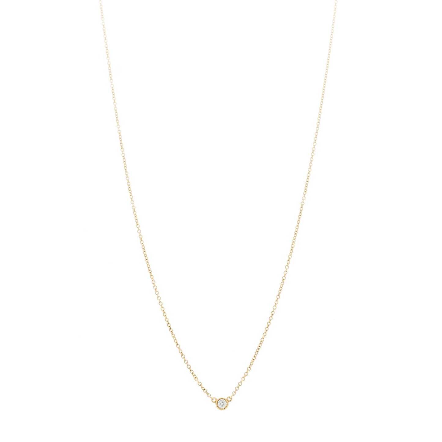 18K Yellow Gold Diamond Elsa Peretti .05ct Diamonds by the Yard Pendant Necklace