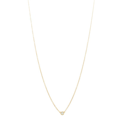 Tiffany 18K Yellow Gold Diamond Elsa Peretti .05ct Diamonds by the Yard Pendant Necklace 1 of 7