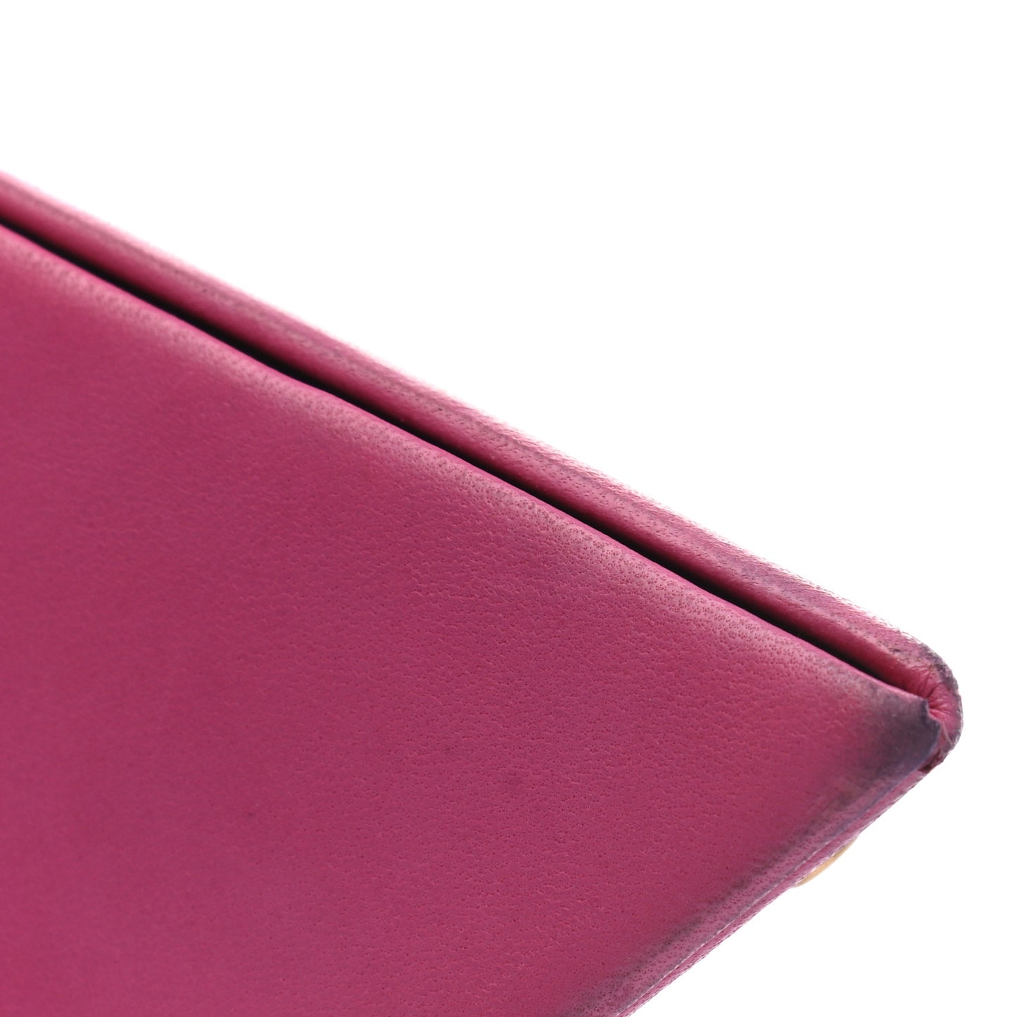 Lambskin Pyramid Clutch Lipstick Fuchsia