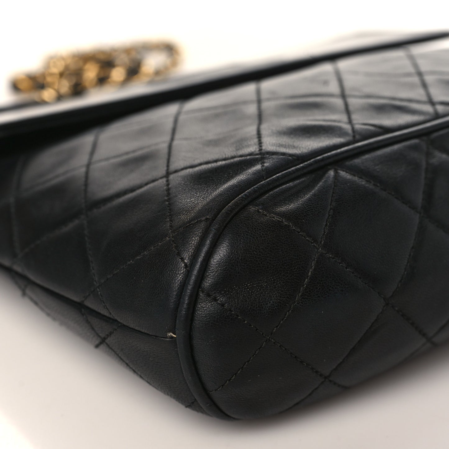 Lambskin Quilted CC Tassel Flap Black
