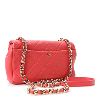 Chanel Lambskin Quilted Resin Bi-Color Chain Flap Bag Red 3 of 10