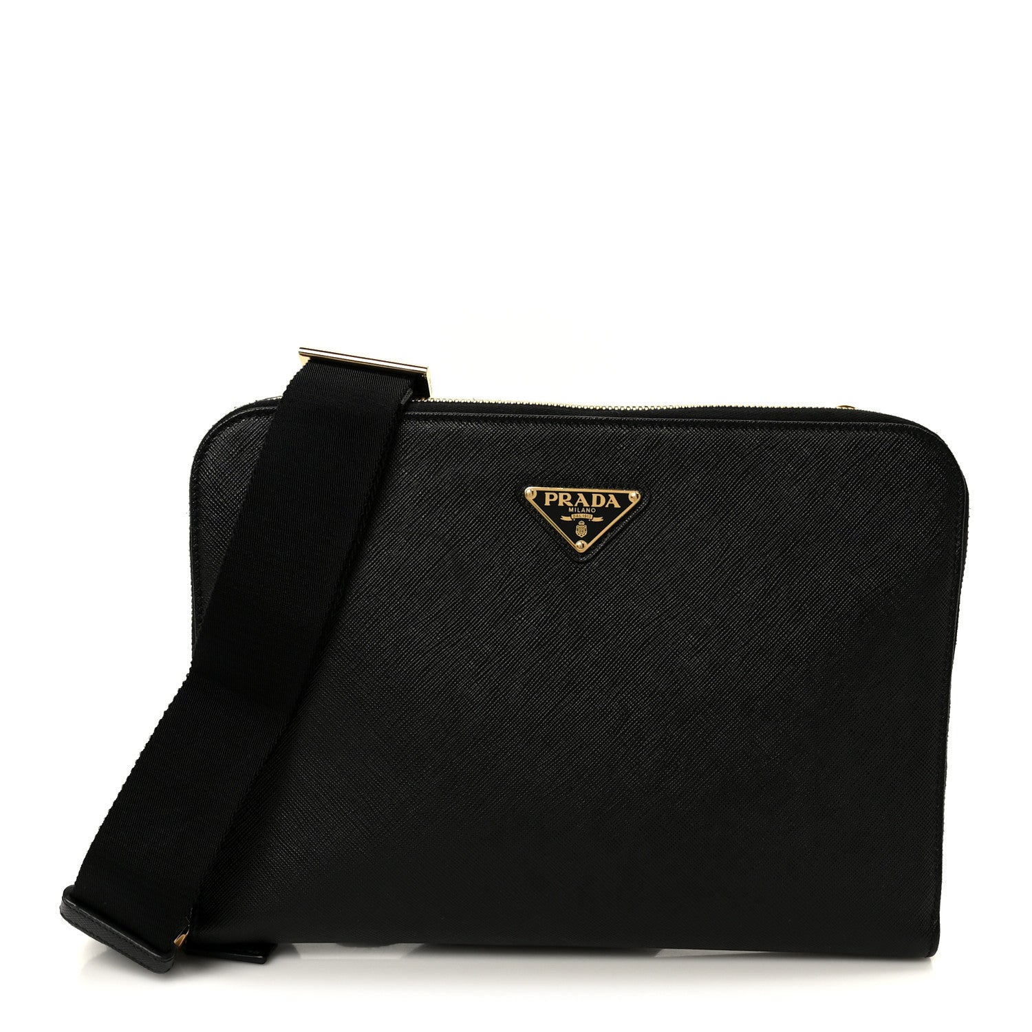 Prada Saffiano Crossbody Bag Black 1 of 9