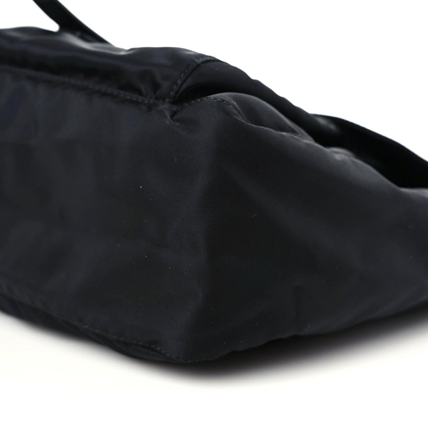 Nylon Vela Saffiano Single Buckle Messenger Shoulder Bag Black