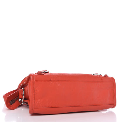 Balenciaga Matte Goatskin Rubber Covered Classic Hardware Mini City Rouge Coquelicot Rouge Braise 4 of 9