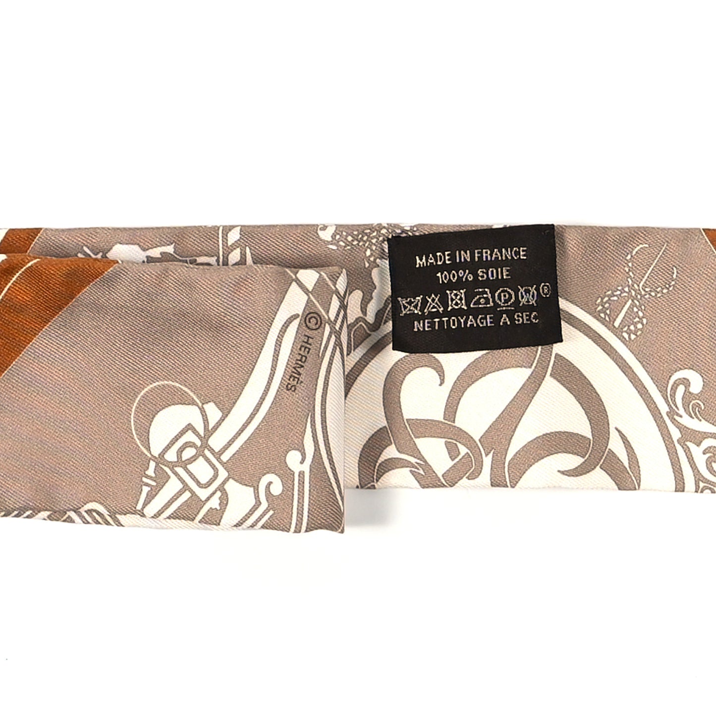Silk Ex-Libris Twilly Beige White Caramel