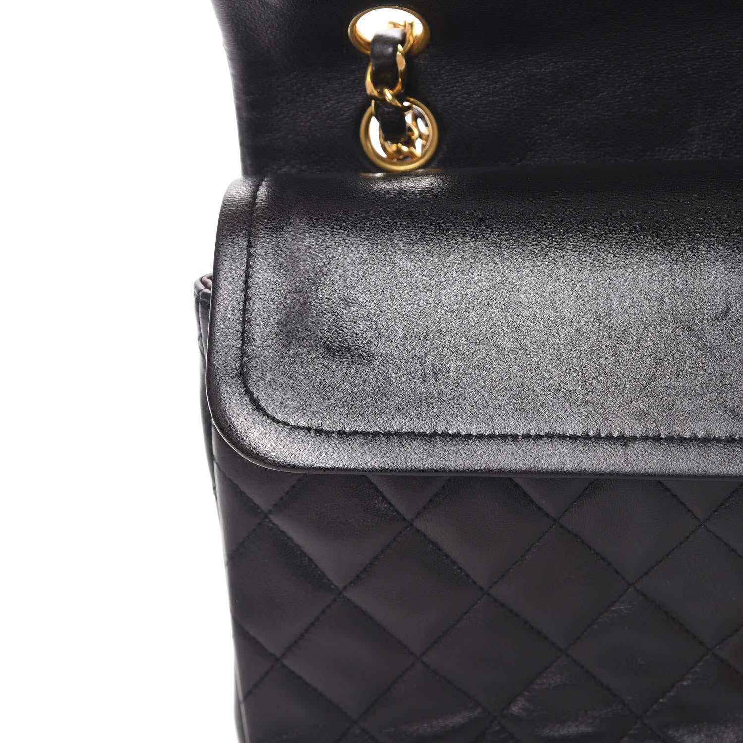 Chanel Lambskin Quilted Medium Double Flap Black 15 of 17