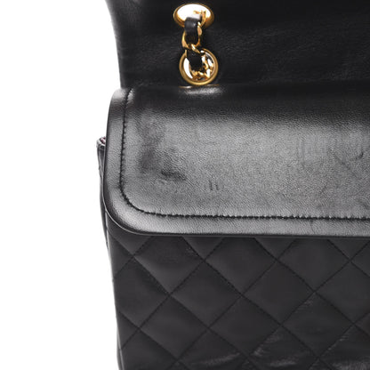 Chanel Lambskin Quilted Medium Double Flap Black 15 of 17
