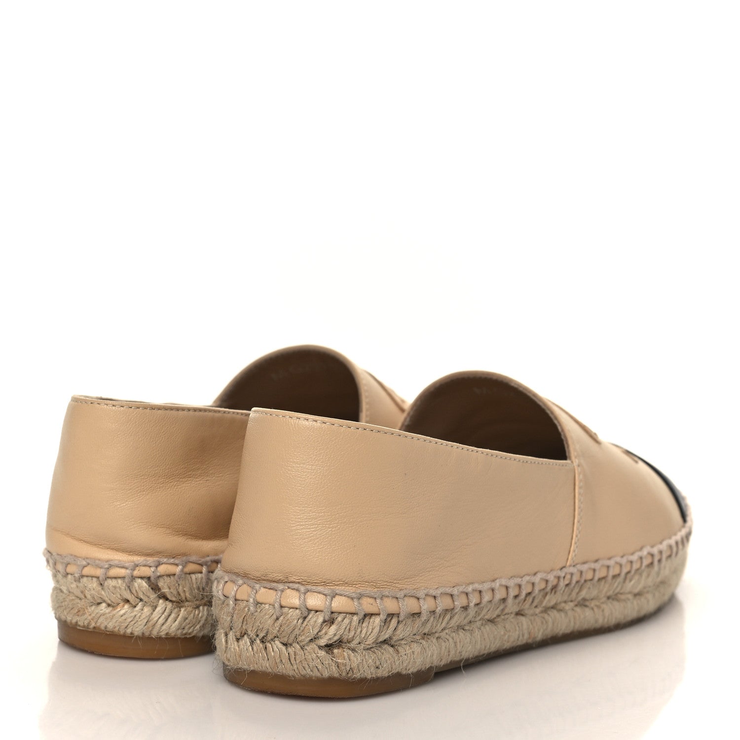 Chanel Lambskin CC Espadrilles 36 Beige Black 4 of 9