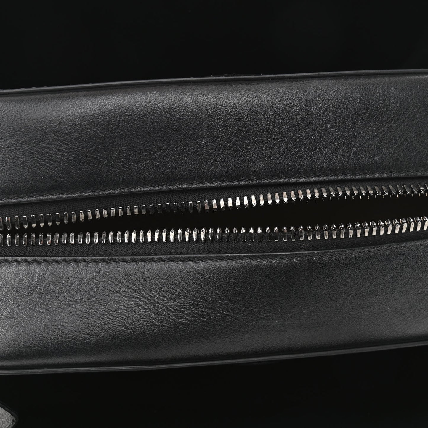 Calfskin Top Handle Bag White Black