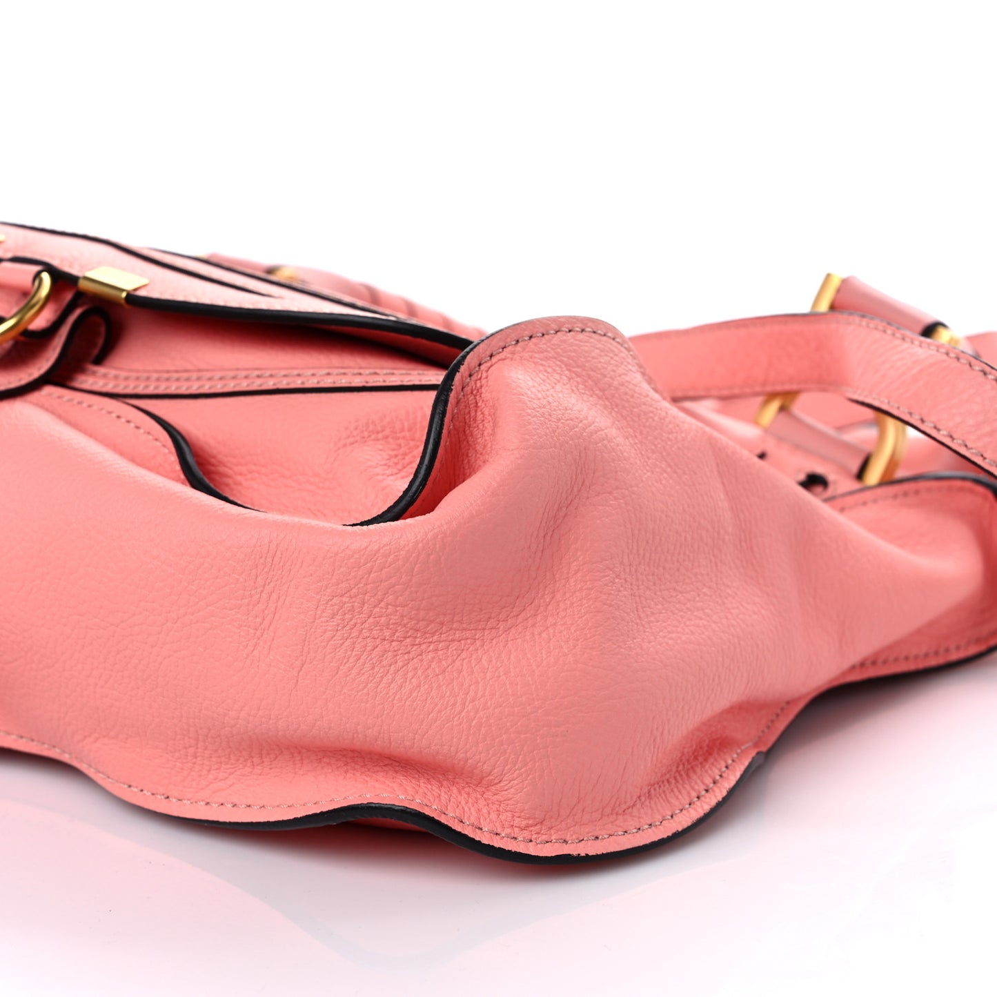 Calfskin Small Marcie Satchel Coral Pop