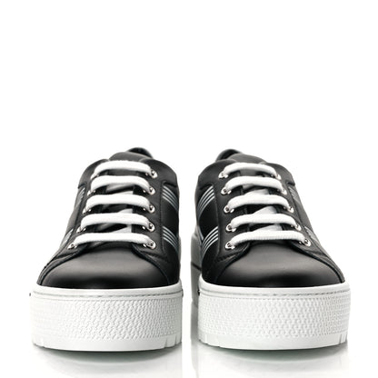 Hermes Calfskin Womens Dare Sneakers 36.5 Black White 4 of 18