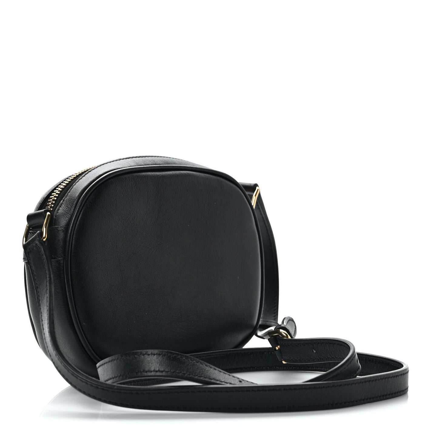 Calfskin Quilted Small C Charm Bag Black