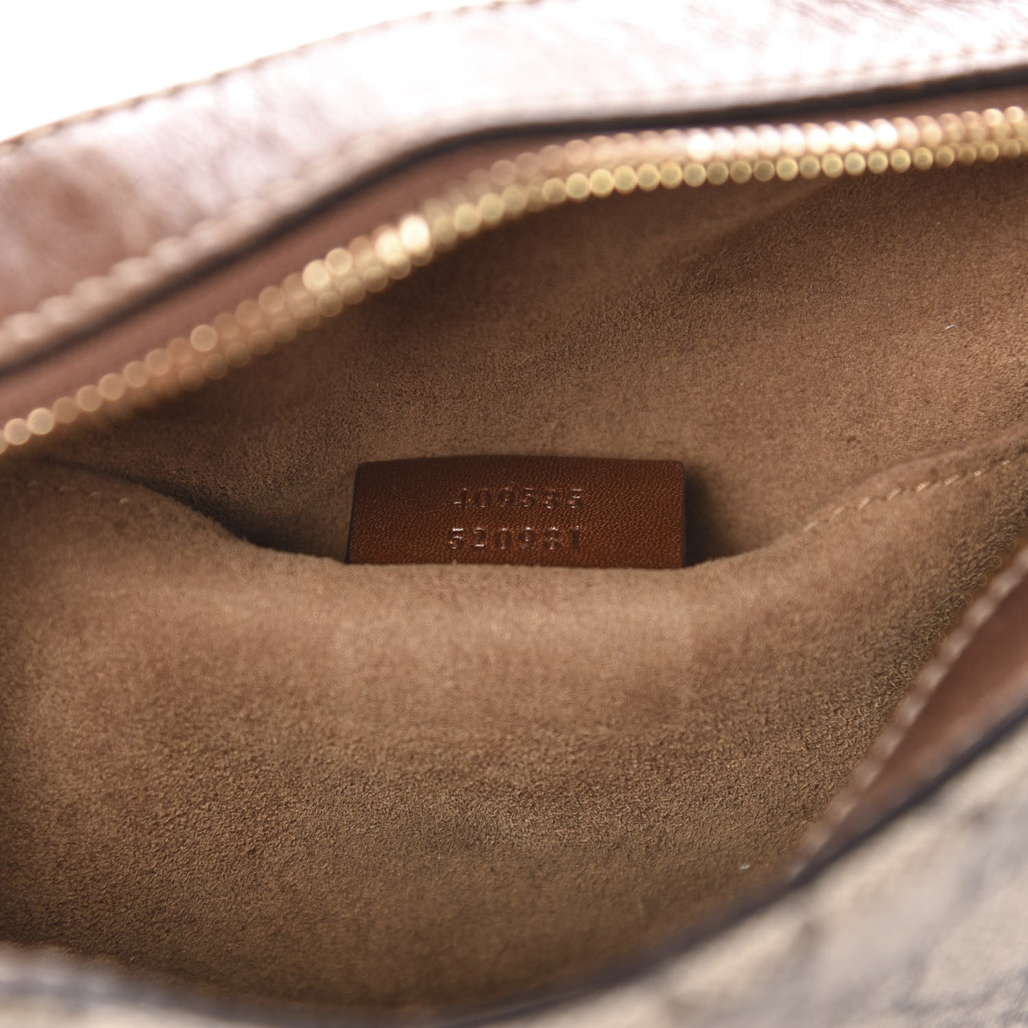 GG Supreme Monogram Cuoio Toscano Mini Chain Shoulder Bag Beige Ebony Cuir
