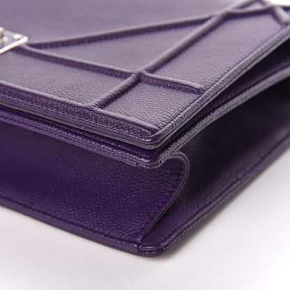 Christian Dior Grained Calfskin Medium Diorama Flap Bag Purple 6 of 10