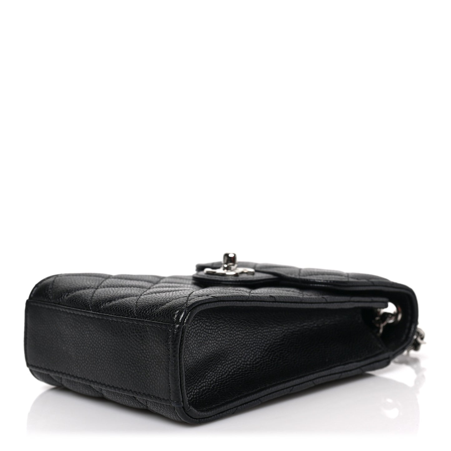 Caviar Quilted Classic Phone Holder Black
