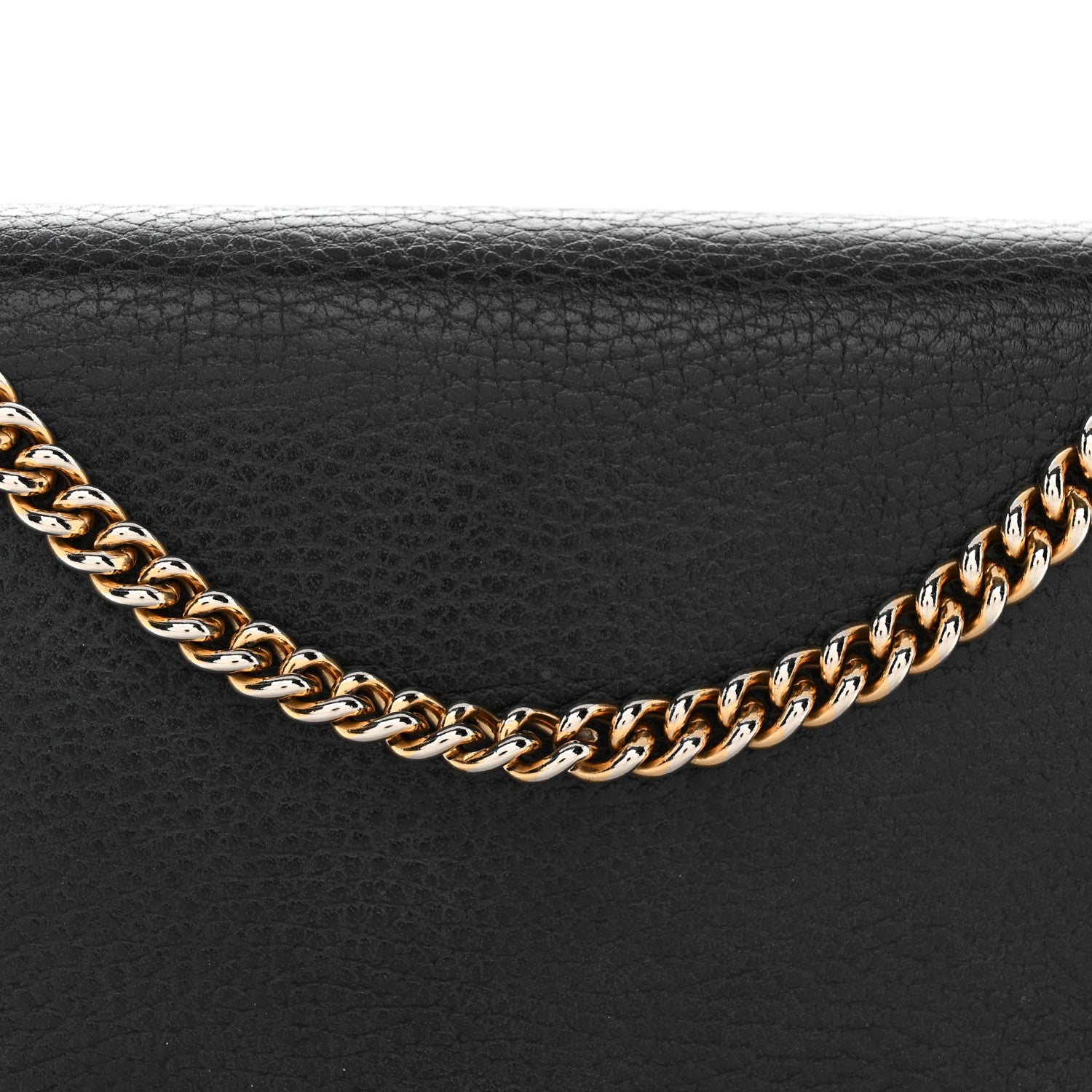 Gucci Calfskin Mini GG Marmont Chain Wallet Black 6 of 13