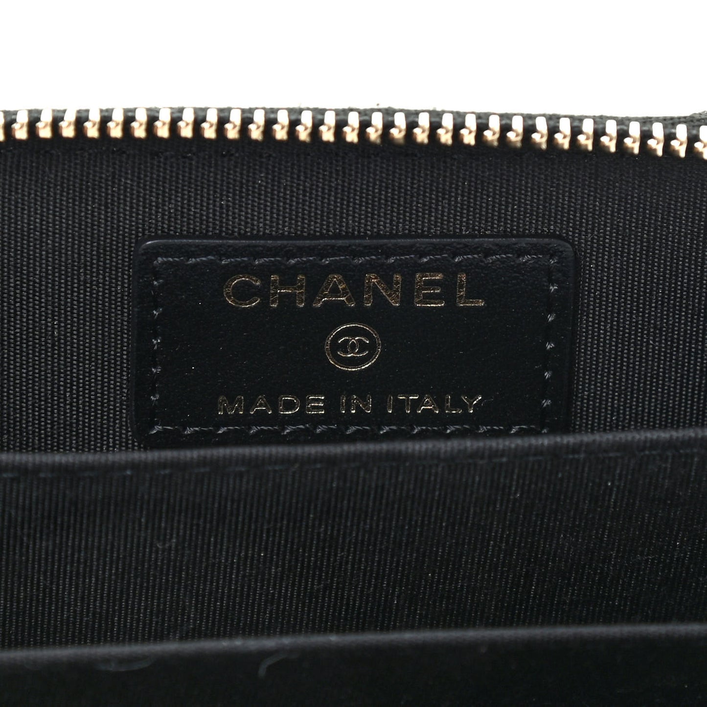 Lambskin Camellia Embossed Zip Coin Purse Black