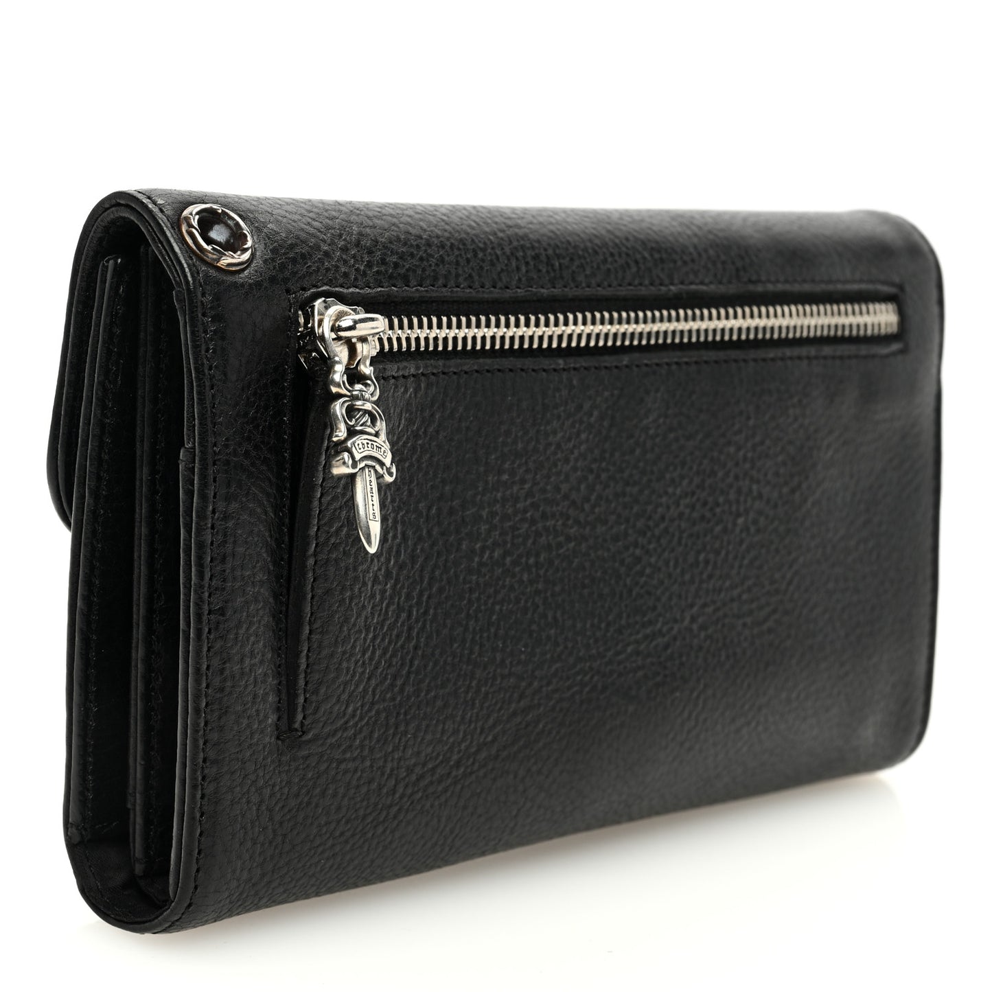 Grained Calfskin Dagger Long Wallet Black